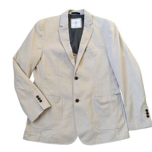 7 Diamonds Blazer Mens Large Khaki Light Beige Comfort Stretch Casual Sport Coat